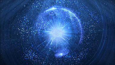 大气蓝色科技粒子光效旋转地球动态背景视频视频的预览图