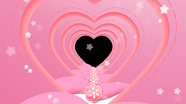 粉红浪漫爱心免抠场景循环背景视频的预览图