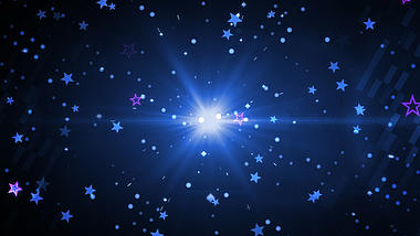 蓝色光效星星穿梭舞台背景AE模板视频的预览图