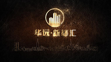 大气金色房地产企业logo片头ae模板视频的预览图
