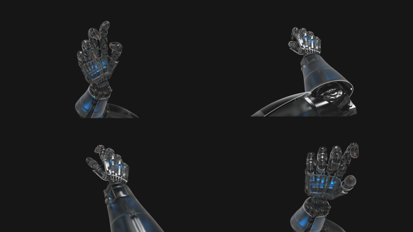 4款高科技机械人手臂触摸触屏展示免抠素材视频的预览图