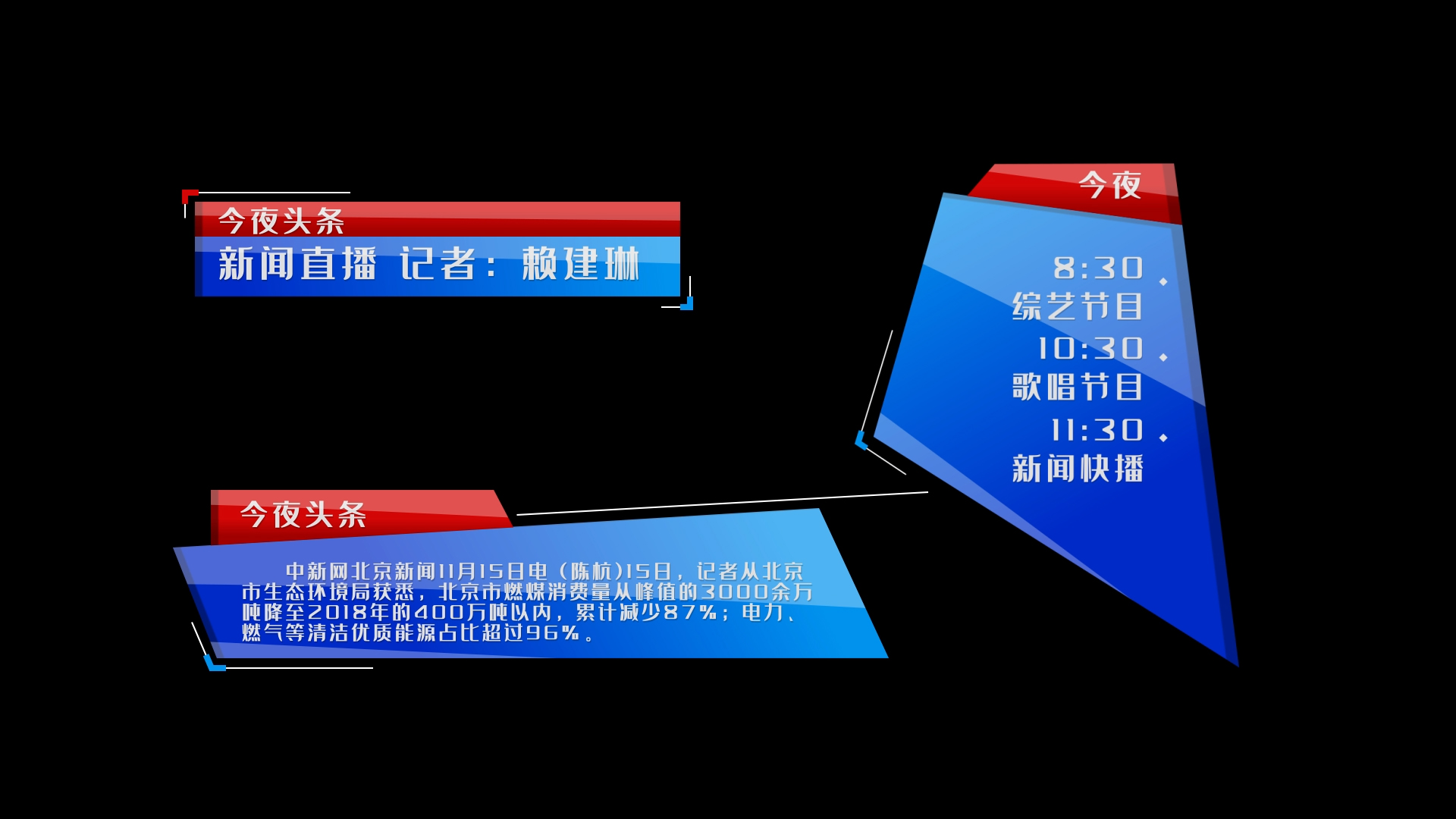 三款新闻节目播报字幕条展示AE模板视频的预览图