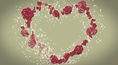 唯美花瓣爱心循环旋转动态背景视频视频的预览图