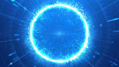 蓝色科技感冲击波粒子光效ae动态背景视频视频的预览图