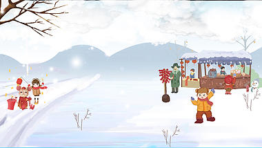 原创新年鼠年雪景动态背景展示AE模板视频的预览图