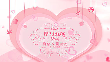 粉色甜美梦幻婚礼相册pr模板视频的预览图