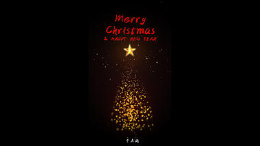 金色粒子汇聚圣诞树背景视频ae模板视频的预览图
