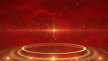 原创红色粒子新年舞台背景ae模板视频的预览图