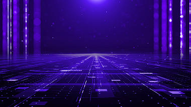 蓝色三维空间感光效粒子年会舞台背景ae模板视频的预览图