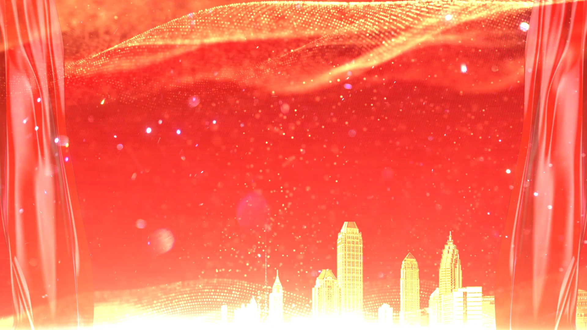 原创大气红色光效粒子晚会舞台动态背景AE模板视频的预览图