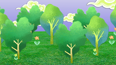 树林卡通动态儿童循环大屏背景视频的预览图
