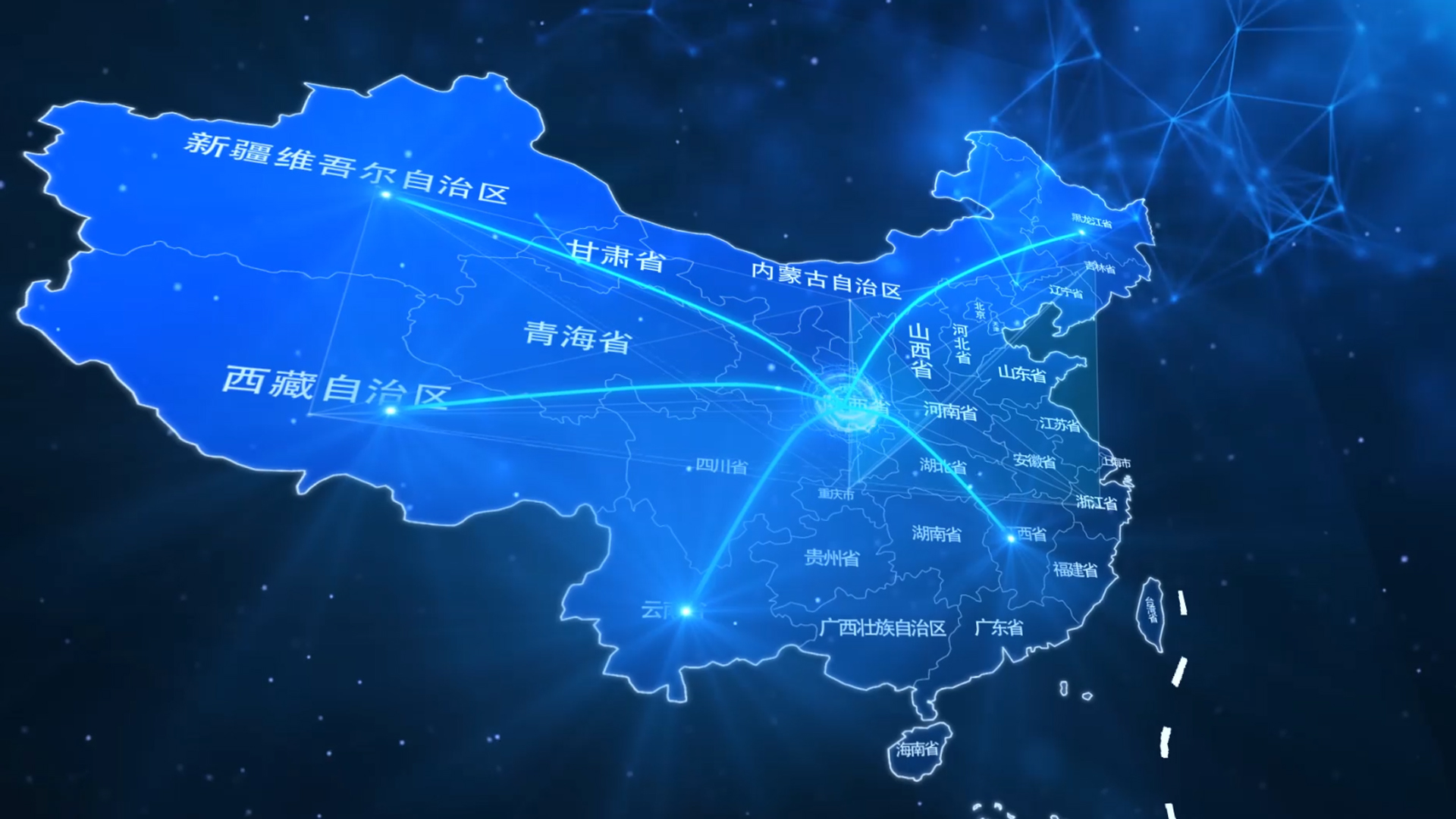 简约三维中国地图定位辐射AE模板视频的预览图