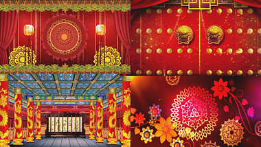 4款喜庆新年新春LED大屏幕场景舞台背景视频的预览图