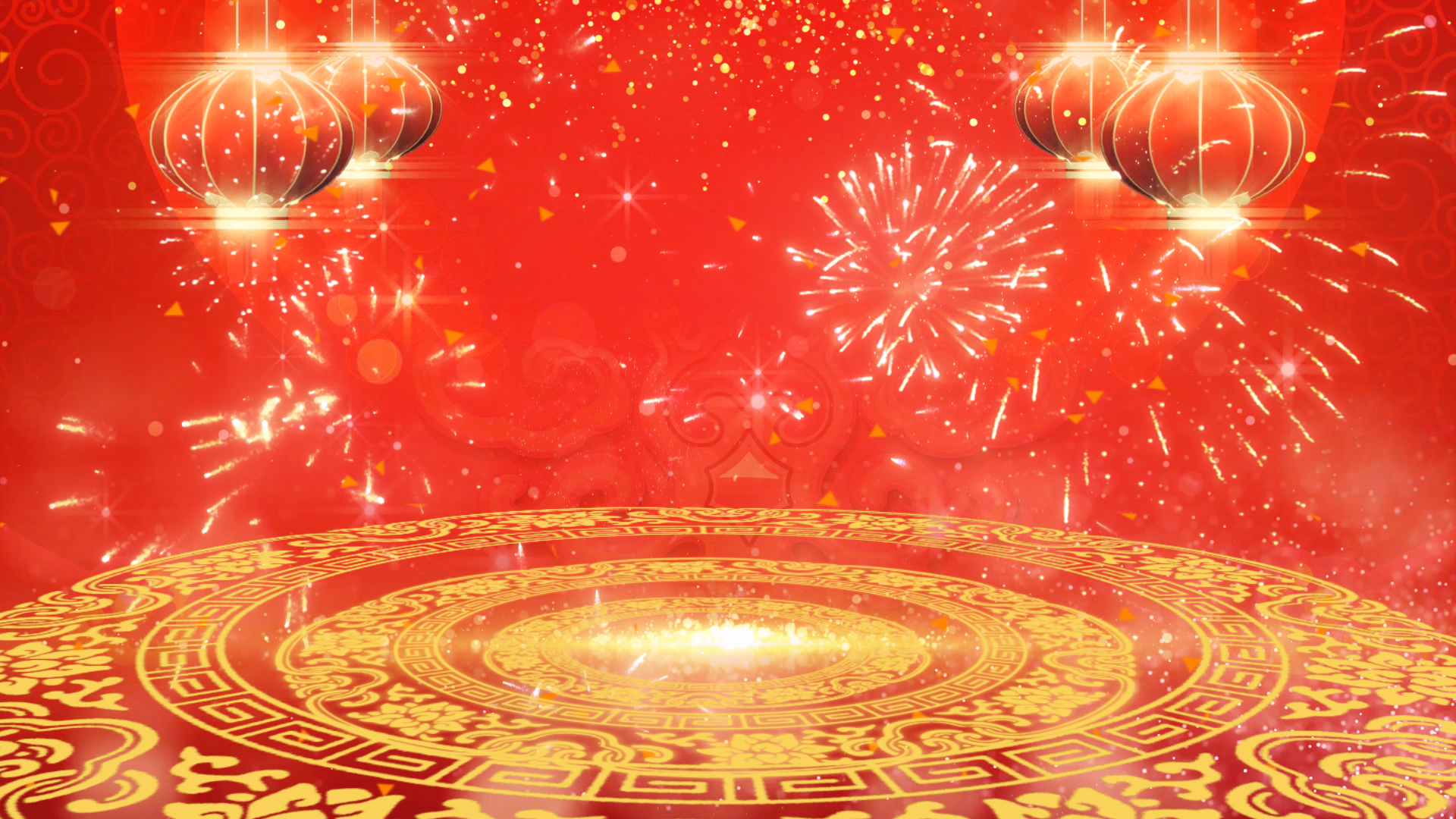 红色喜庆春节中国风背景ae模板视频的预览图