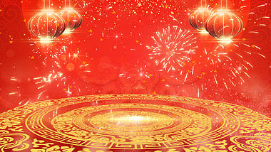 红色喜庆春节中国风背景ae模板视频的预览图
