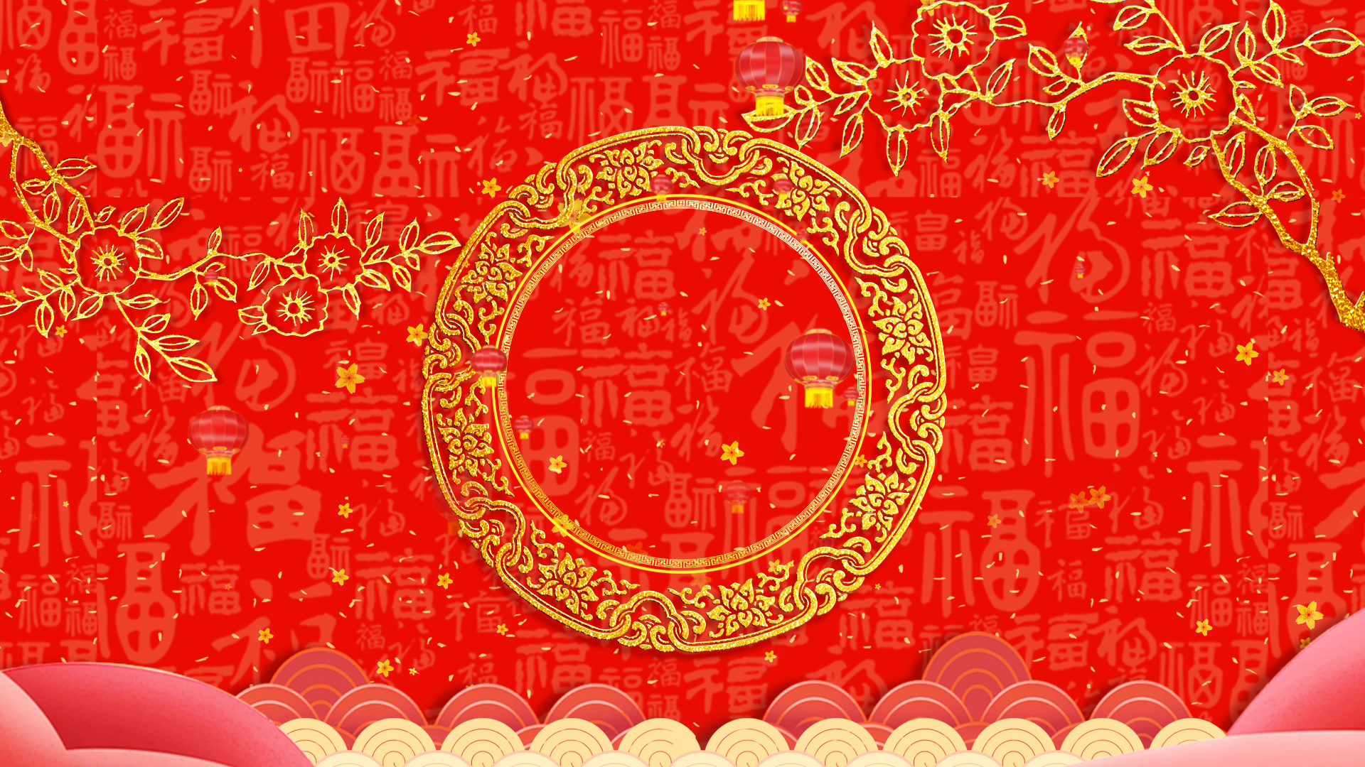 梅花生长中国风春节背景ae模板视频的预览图