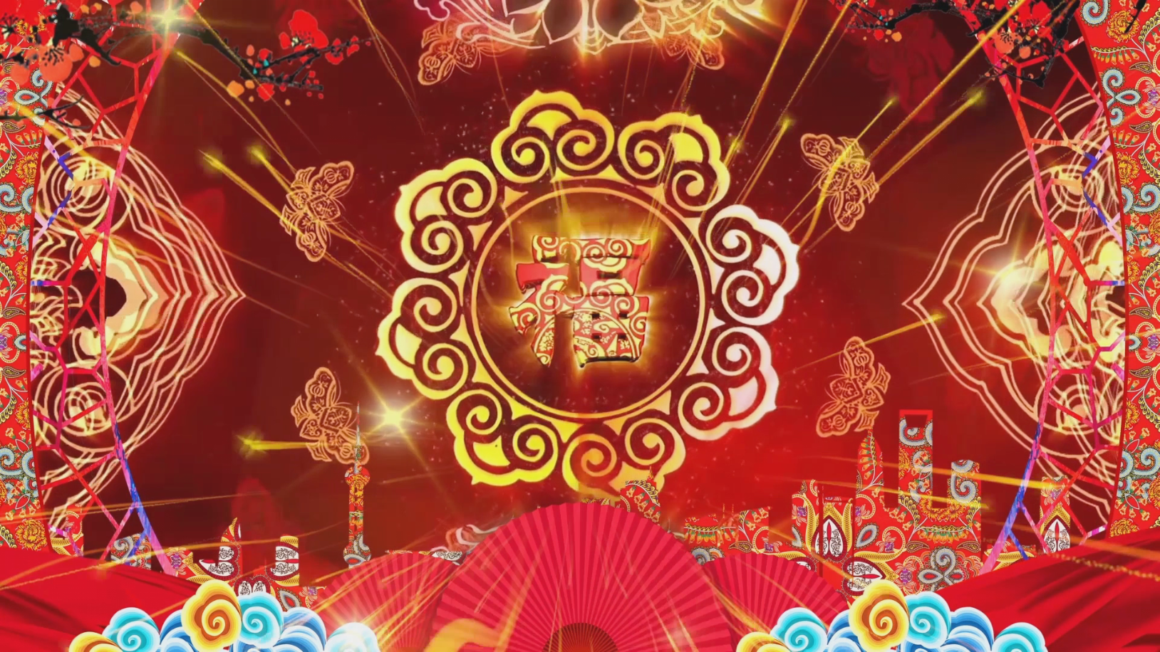 福字新春春节庆祝大屏背景循环视频的预览图
