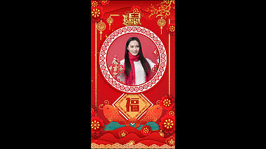 中国风喜庆鼠年祝福拜年小视频视频的预览图