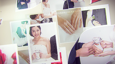 浪漫婚礼图片汇聚效果纪念开场片头视频的预览图