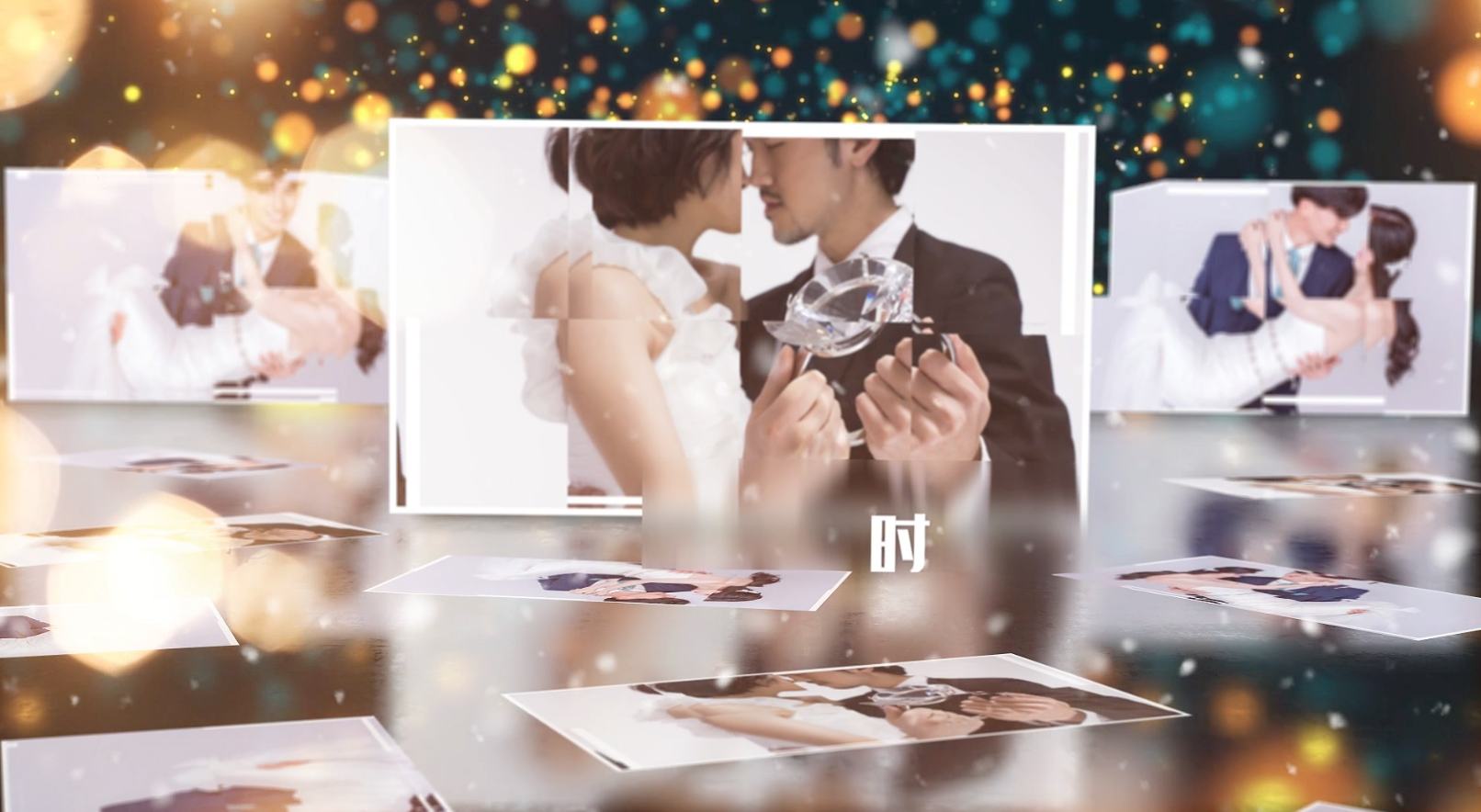 婚礼玻璃唯美图文祝福宣传片头展示视频的预览图