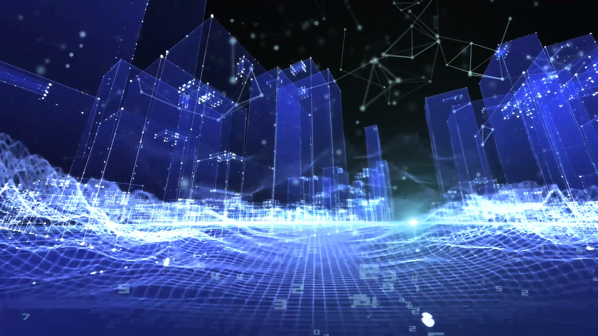 大气蓝色科幻穿梭建筑背景AE模板视频的预览图