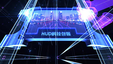 蓝色HUD高科技宣传片ae模板视频的预览图