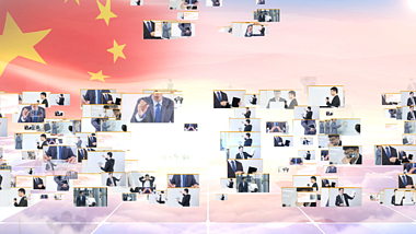 聚焦会议党政照片墙汇聚效果片头宣传视频的预览图