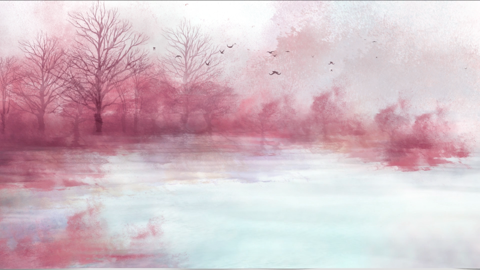 红枫林水墨风古风效果循环背景展示视频的预览图