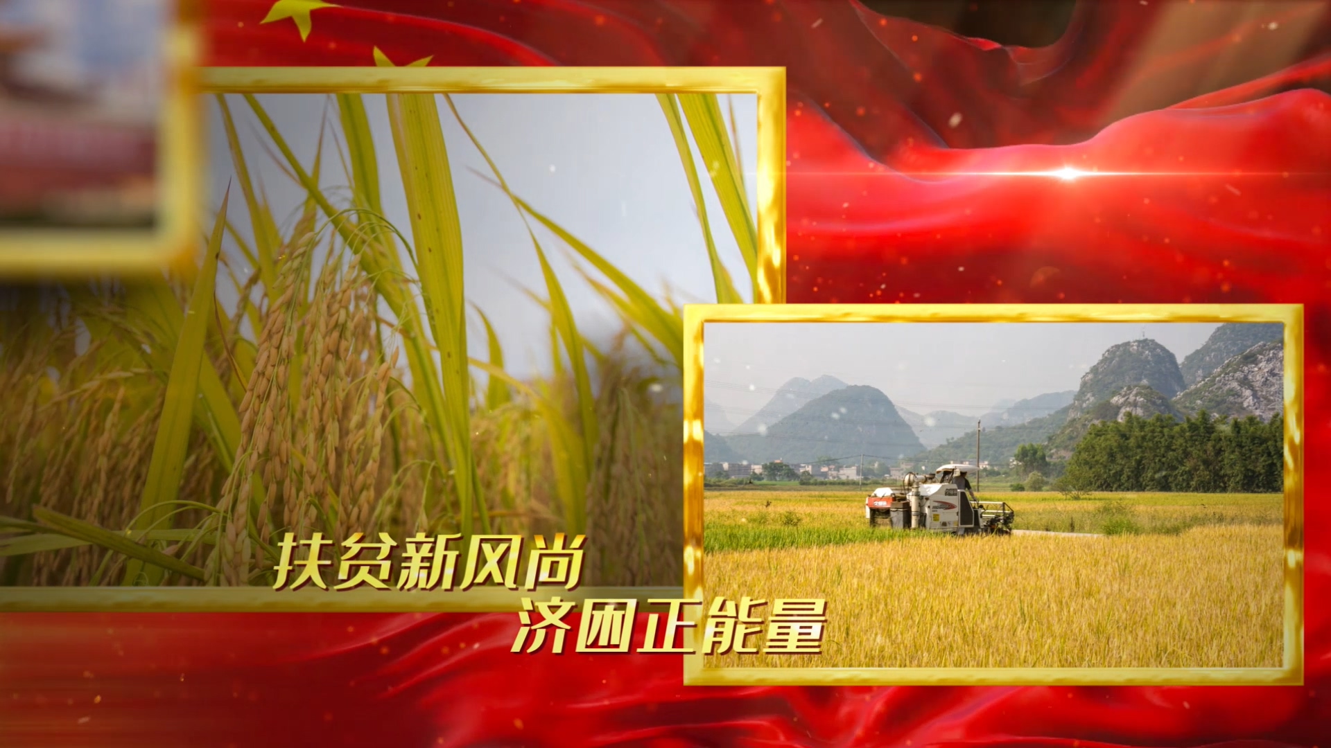 大气国旗金色党政扶贫图文ae模板视频的预览图