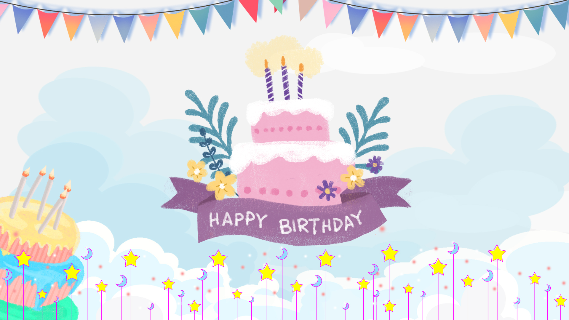 儿童小孩生日卡通蛋糕庆祝相册视频AE模板视频的预览图