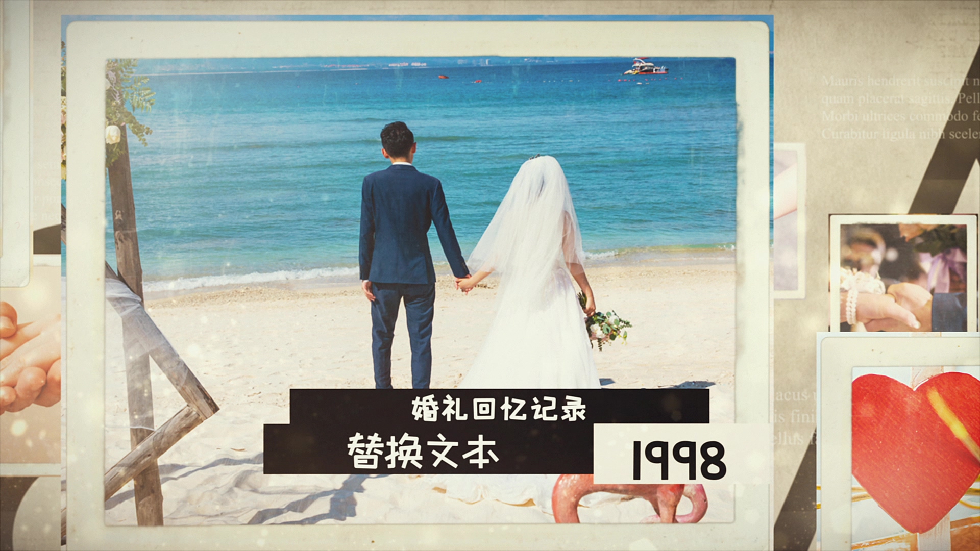 浪漫婚礼相册回忆记录AE模板视频的预览图