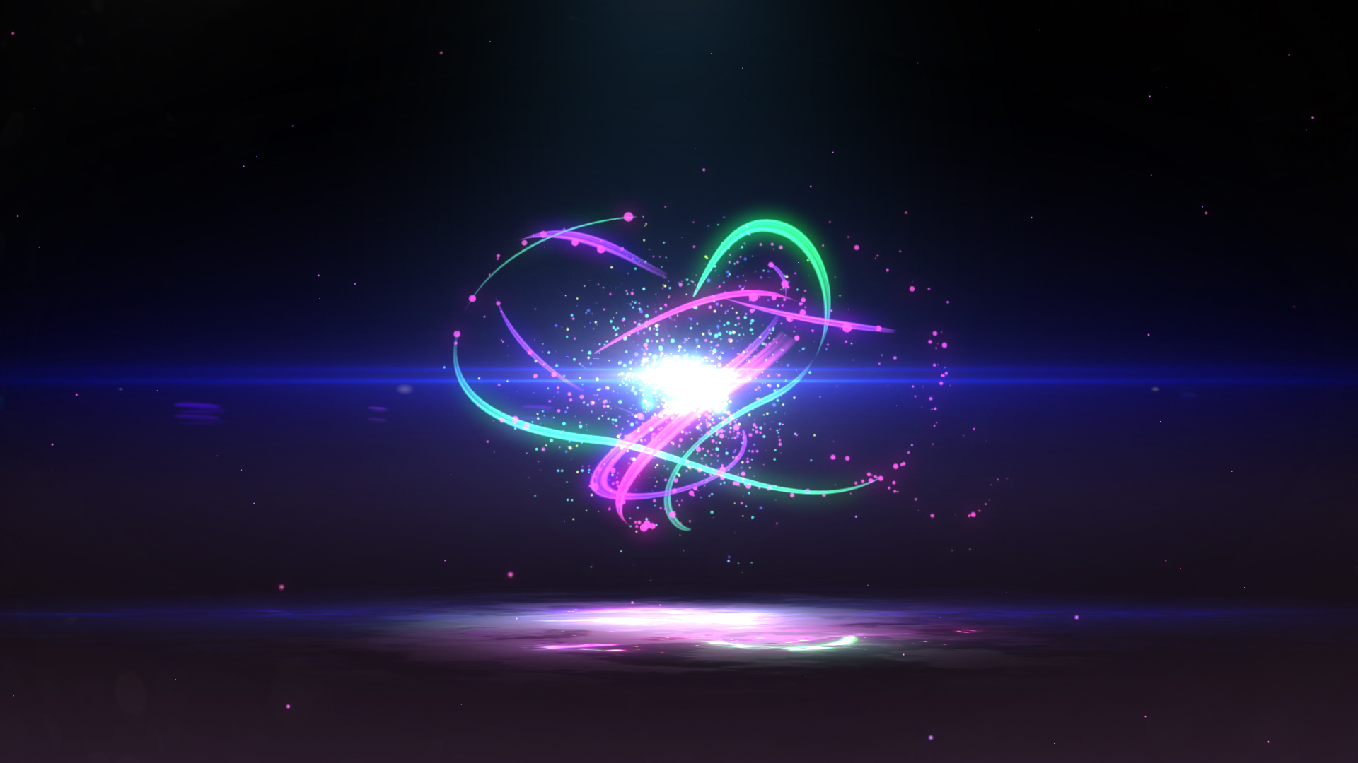 炫丽粒子光线环绕LOGO片头视频的预览图