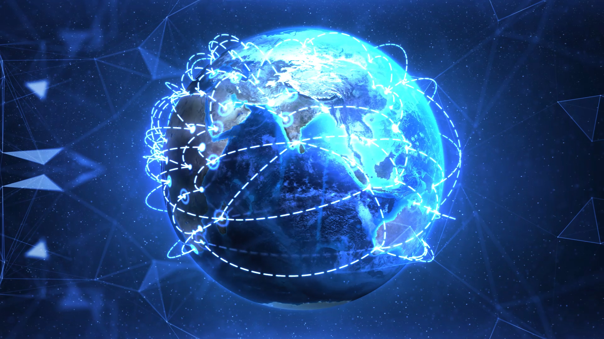 大气地球全球各区连线背景视频素材视频的预览图
