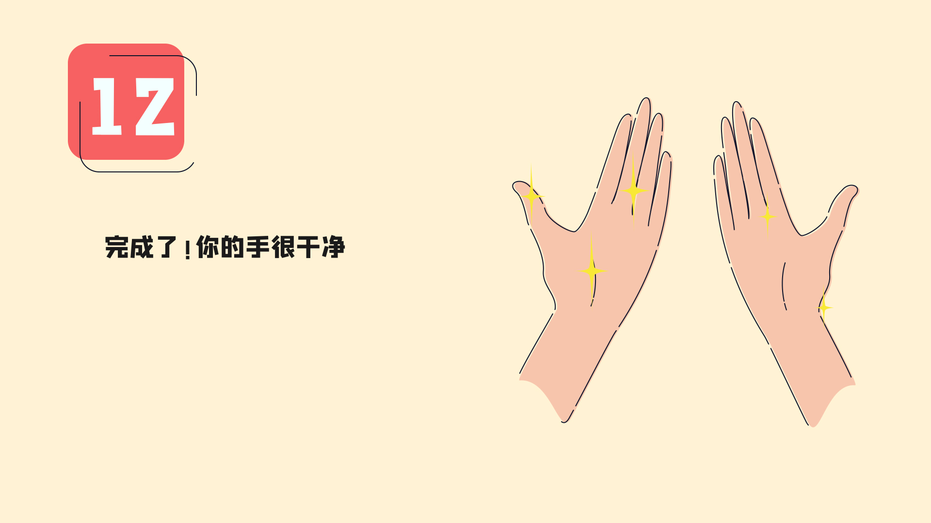 清新MG动画正确洗手示范视频的预览图