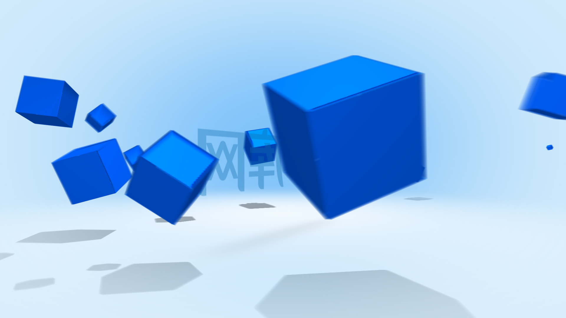 简约蓝色三维方块企业LOGO视频的预览图
