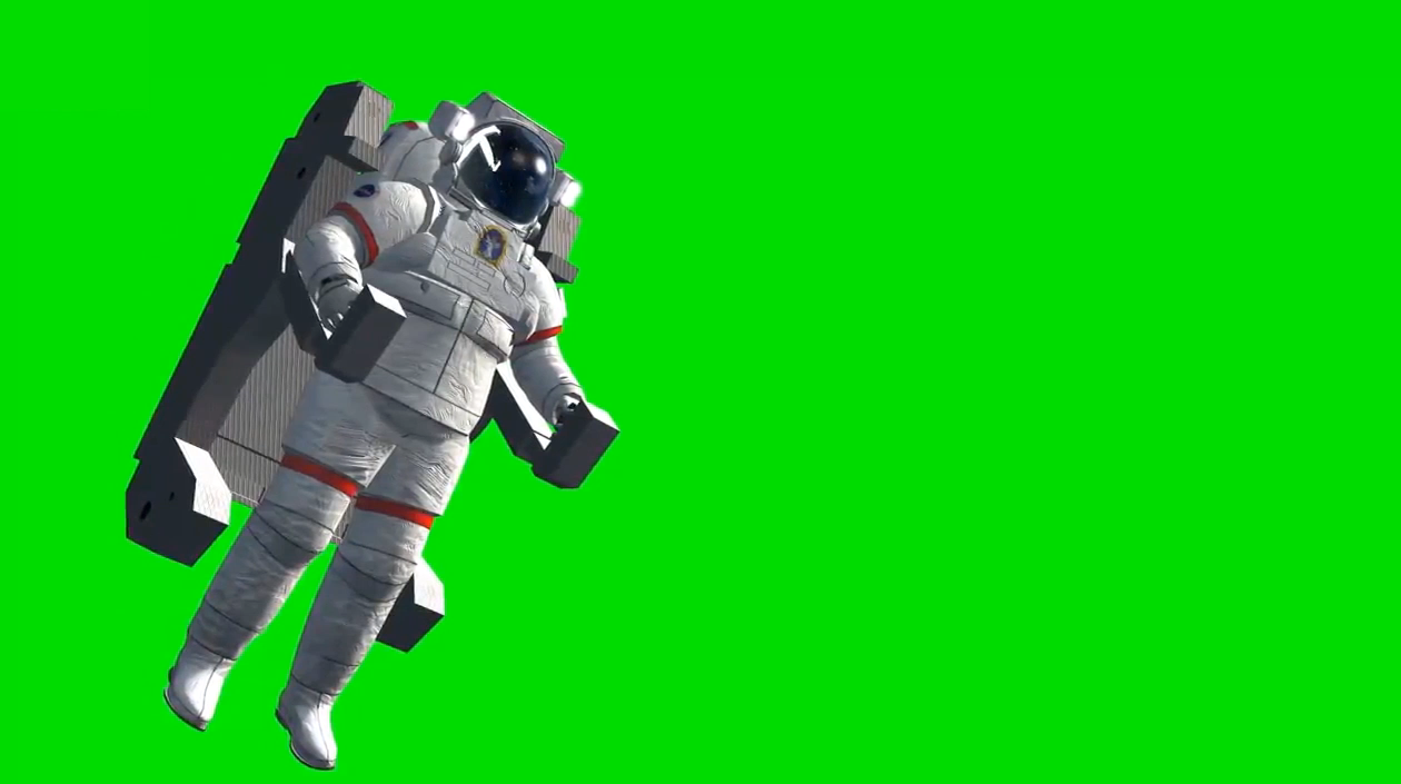绿幕宇宙宇航员电影效果绿布抠像元素视频的预览图