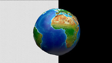 4K三维仿真地球无缝循环透明通道视频的预览图