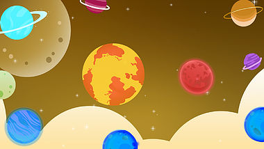 卡通太空循环星球效果动态背景视频视频的预览图