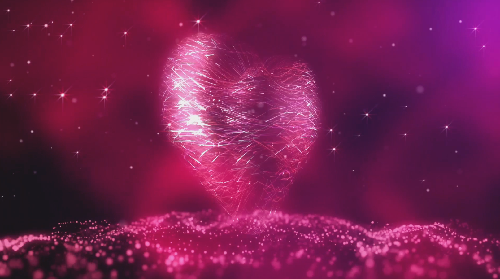 粉色浪漫婚礼爱情意境爱心粒子开场循环背景视频的预览图