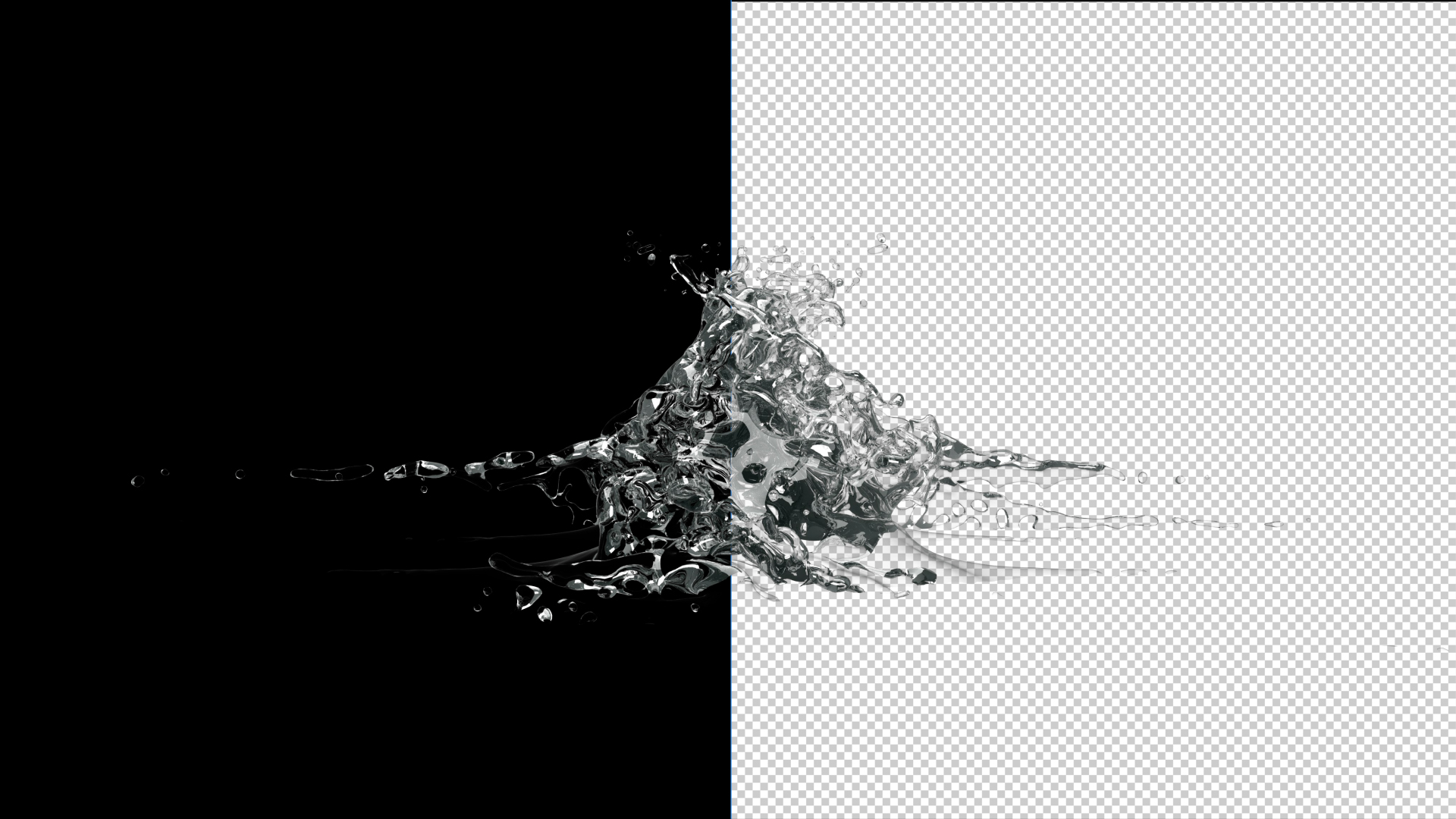 水珠滴落水泡碰撞透明通道视频素材视频的预览图