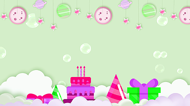 卡通蛋糕生日大屏背景视频的预览图
