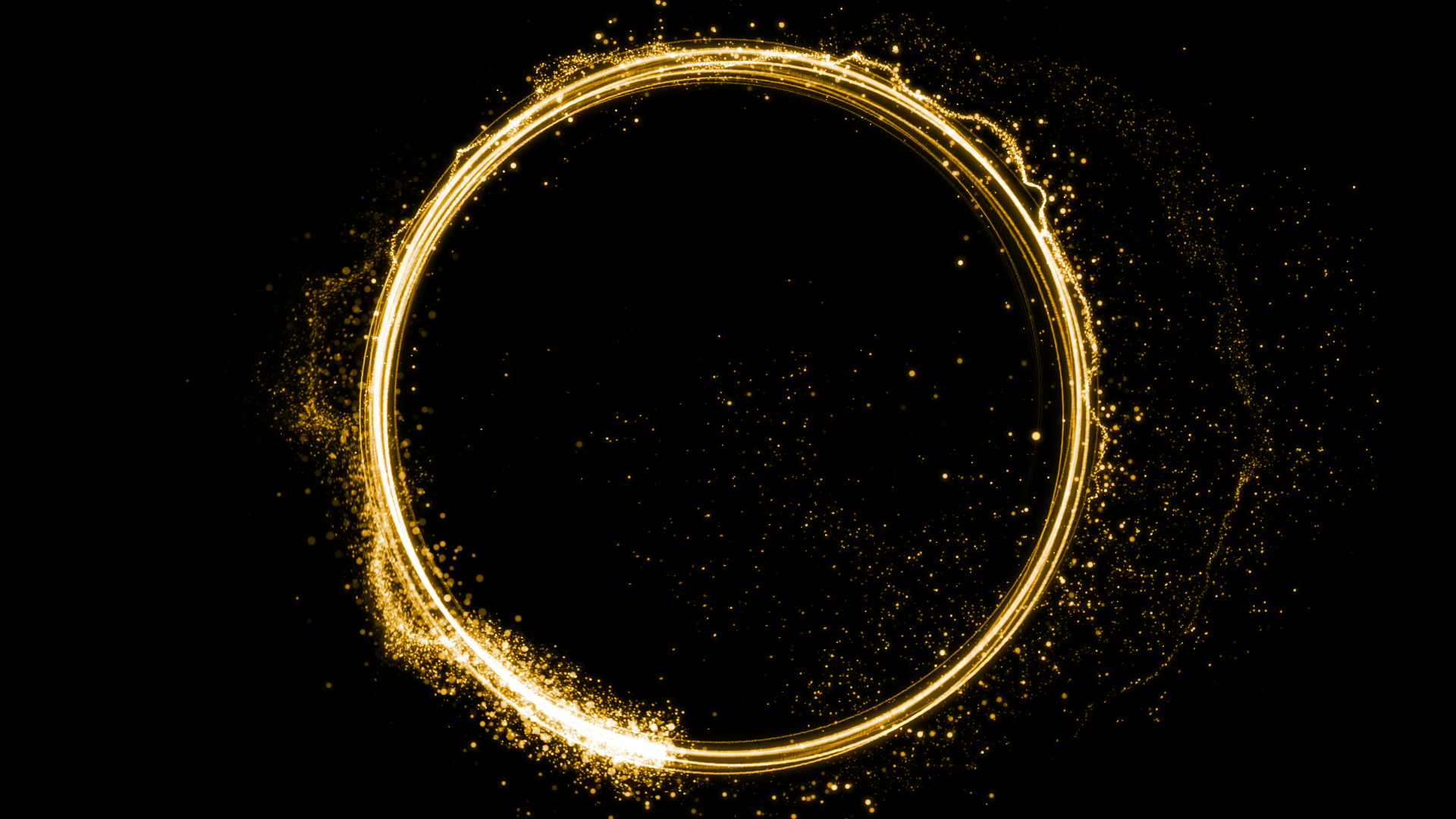 金色粒子圆环视频ae模板视频的预览图