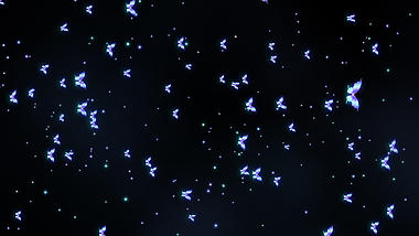 蓝色炫丽发光蝴蝶群飞舞过场挂件视频的预览图