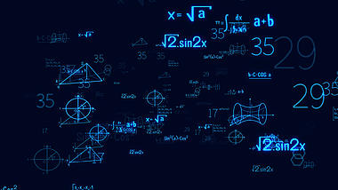 蓝色科技感数学公式符号穿梭视频背景视频的预览图