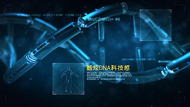 酷炫三维科技感DNA链条ae模板视频的预览图