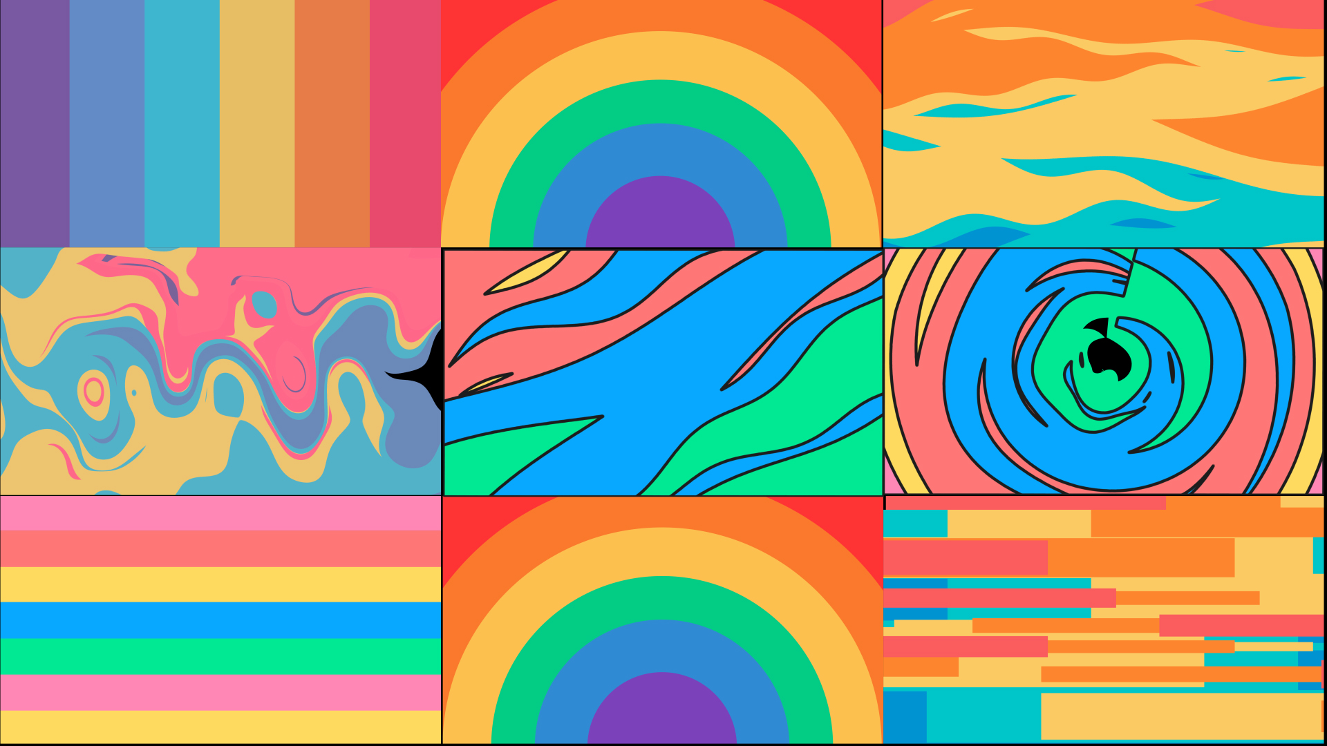 MG图形彩虹主题包装背景动画AE模板视频的预览图