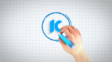 彩笔手绘蓝色LOGO演绎标志开场片头视频的预览图