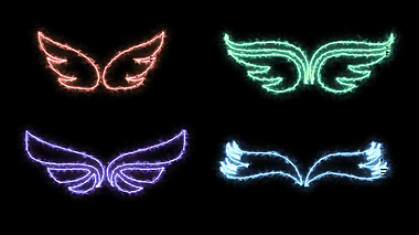 炫酷4款电流游戏翅膀效果免抠展示视频的预览图
