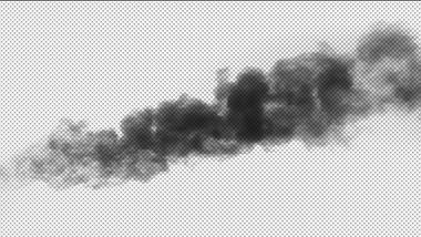 黑色烟雾喷射透明通道无限循环视频的预览图