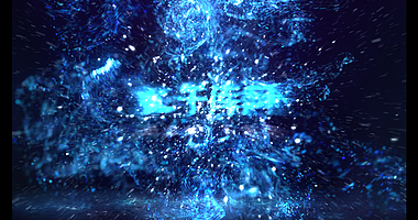 震撼蓝色粒子流体LOGO标志开场ae片头视频的预览图